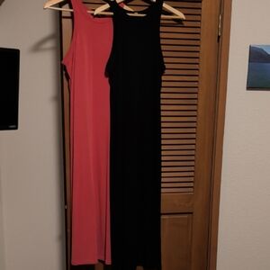 DRESS BUNDLE Black and Coral Midi Tanks